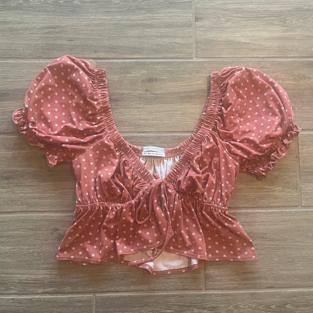 Peplum tie blouse